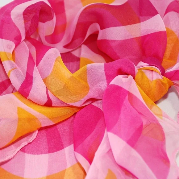 Pink Flutura Ruffle Edge Scarf 40% Silk - Picture 2 of 3